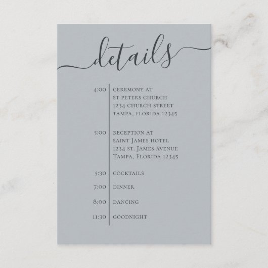 Bindtijdlijn Blauwe details QR Code Website Informatiekaartje (Voorkant)