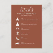 Bindtijdlijn Terracotta Details QR Code RSVP Informatiekaartje (Voorkant)