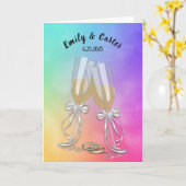 Bindtoast en ringing op regenboog kaart (Gele Bloem)