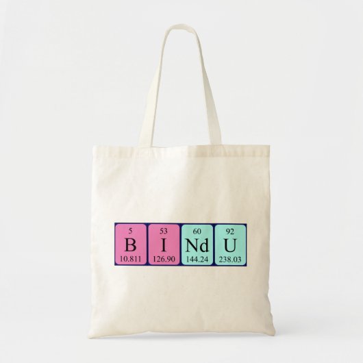 Bindu periodieke lijstnaam canvas tas (Voorkant)
