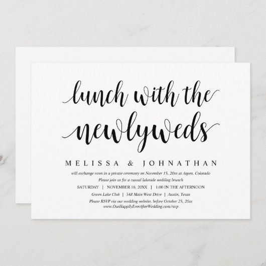 Binduitloper, lunch met de Passen getrouwd Kaart (Voorkant / Achterkant)