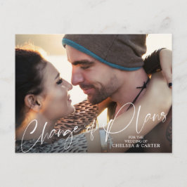 Bindverandering van plannen Moderne Script-foto Briefkaart