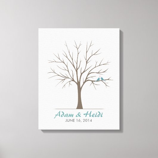 Bindvingerafdrukstructuur - Klassieke Tortelduifje Canvas Afdruk (Voorkant)