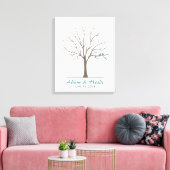 Bindvingerafdrukstructuur - Klassieke Tortelduifje Canvas Afdruk (Insitu (Woonkamer))