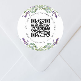 Bindwebsite QR code details rsvp lavender Ronde Sticker