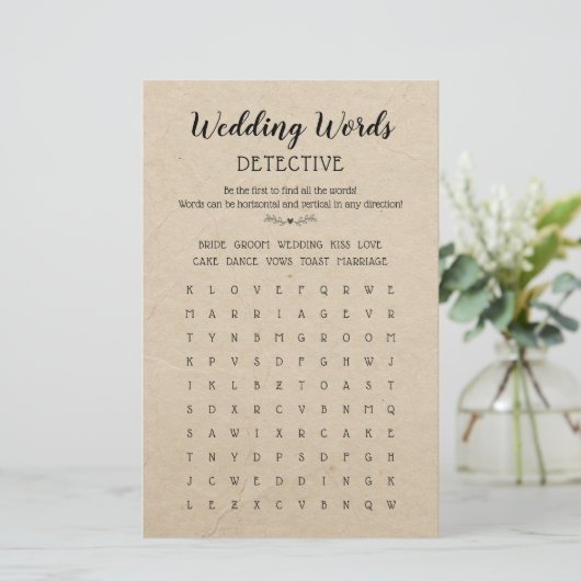 Bindwoorden Zoeklijstspel Kalligrafie Rustisch (Staand voorkant)