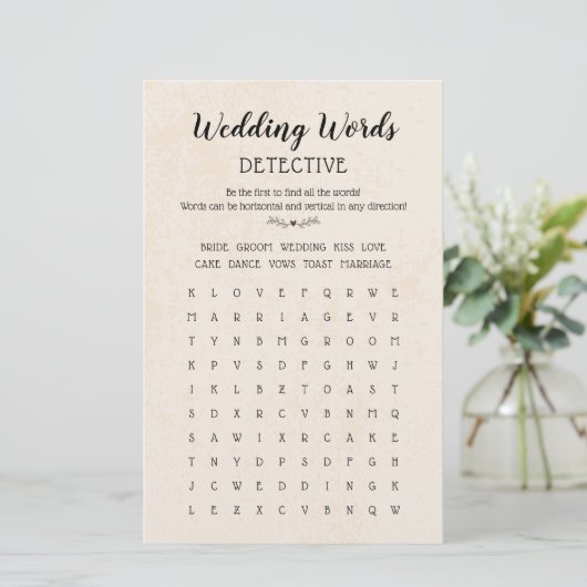 Bindwoorden Zoeklijstspel Kalligrafie Rustisch (Staand voorkant)