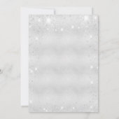 Bindzilverkleurige glitterstof elegant kaart (Achterkant)