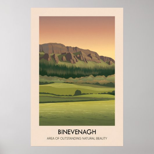 Binevenagh AONB Travel Poster (Voorkant)