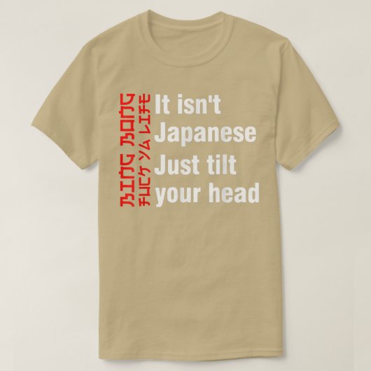 Bing Bong Het is niet Japans, maar je hoofd kantel T-shirt (Design voorkant)