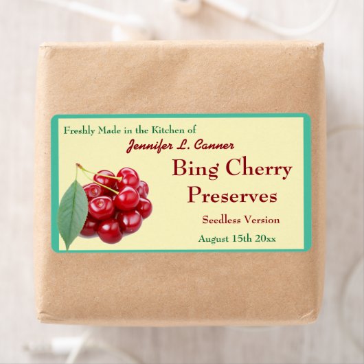 Bing Cherry Jam of behoudt blikpot Etiket (Insitu)