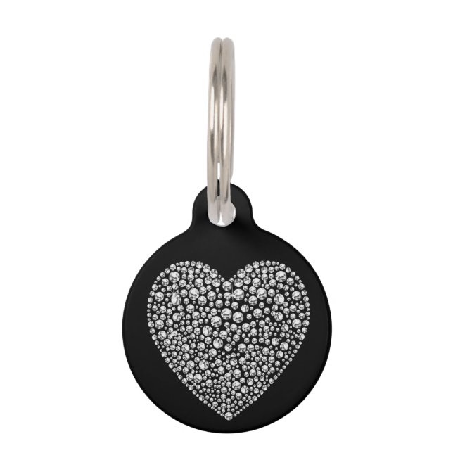 Bing Diamond Hart Hond Kat Huisdier ID Verloren Huisdierpenning (Voorkant)