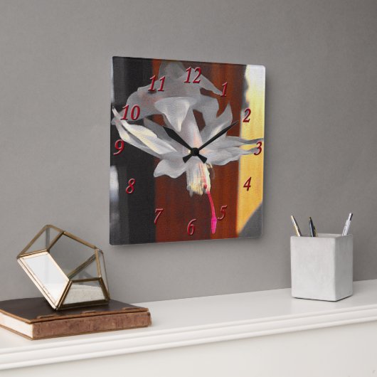 Bing White Kerstcactus Flower Ze schreef: Vierkante Klok (Kantoor)