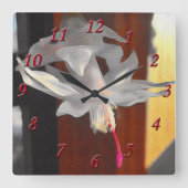 Bing White Kerstcactus Flower Ze schreef: Vierkante Klok (Voorkant)