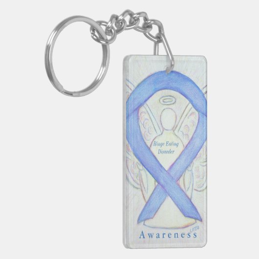 Binge-eetstoornis Bewustmaking Koolstof Sleutelhan Sleutelhanger (Voorkant Links)