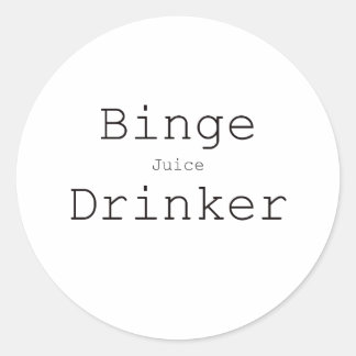 Binge Juice Drinker Zwart Blauw Rood Ronde Sticker