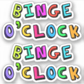 Binge o,klok sticker (Voorkant)