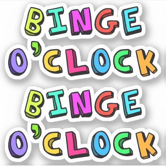 Binge o,klok sticker (Voorkant)