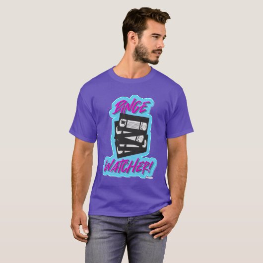 Binge Watcher VHS  Slogan T-shirt (Voorkant volledig)