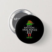 Binge Watching Xmas Movies Elf Matching Family Chr Ronde Button 5,7 Cm (Voorkant /achterkant)