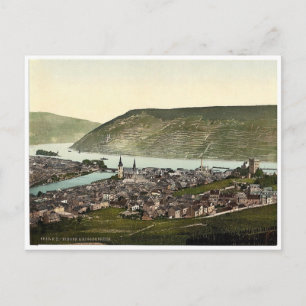 Bingen en de brug, de Rijn, Duitsland, zeldzame Ph Briefkaart
