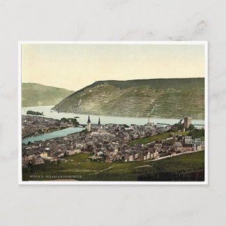Bingen en de brug, de Rijn, Duitsland, zeldzame Ph Briefkaart