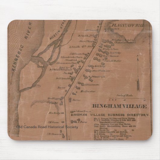 Bingham 1860 Map Mousepad Muismat (Voorkant)