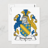 Bingham Family Crest Briefkaart (Voorkant / Achterkant)