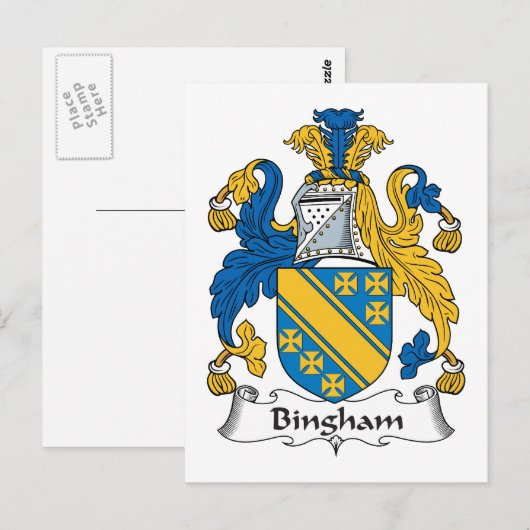Bingham Family Crest Briefkaart (Voorkant / Achterkant)