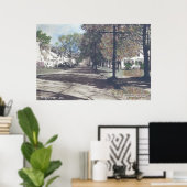 Bingham, Maine - Herfst Scene op Main Street Poster (Thuiskantoor)