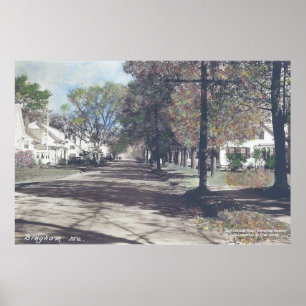 Bingham, Maine - Herfst Scene op Main Street Poster