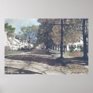 Bingham, Maine - Herfst Scene op Main Street Poster