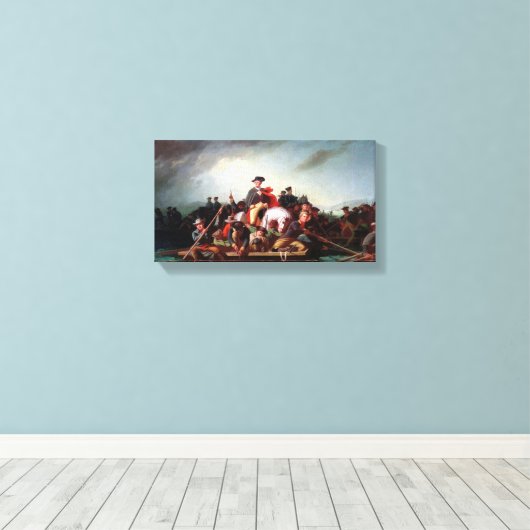 Bingham Washington die de Delaware passeert Canvas Afdruk (Insitu (Houten vloer))