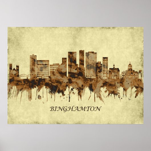 Binghamton New York Cityscape Poster (Voorkant)