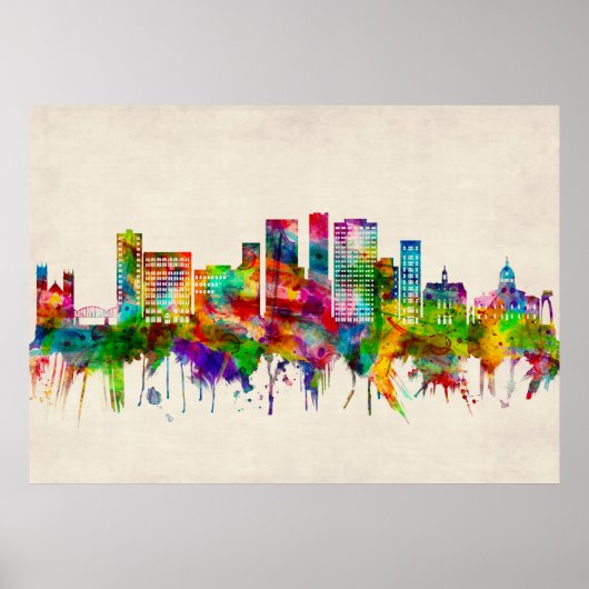 Binghamton New York Skyline Poster (Voorkant)