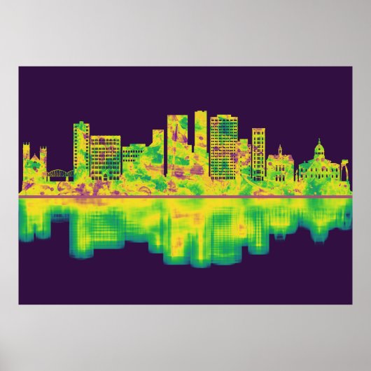 Binghamton New York Skyline Poster (Voorkant)