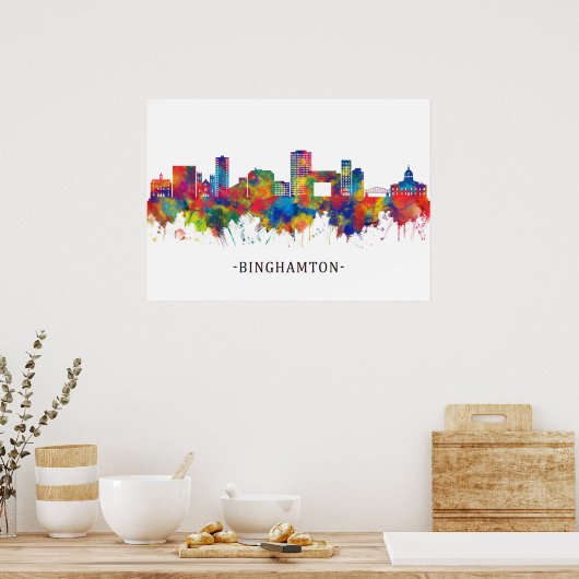 Binghamton New York Skyline Poster (Keuken)