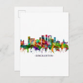 Binghamton New York Skyline Uitnodiging Briefkaart (Voorkant / Achterkant)