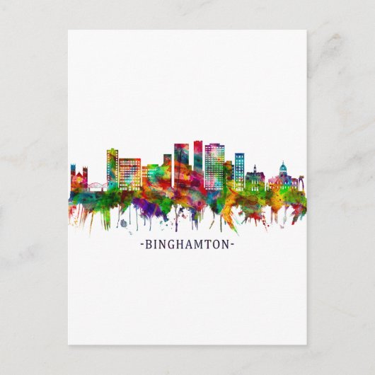 Binghamton New York Skyline Uitnodiging Briefkaart (Voorkant)