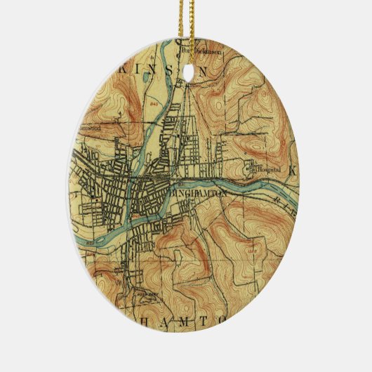 Binghamton NY  kaart Keramisch Ornament (Rechts)