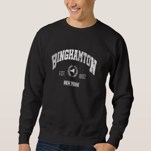 Binghamton NY New York Throwback Trui (Voorkant)