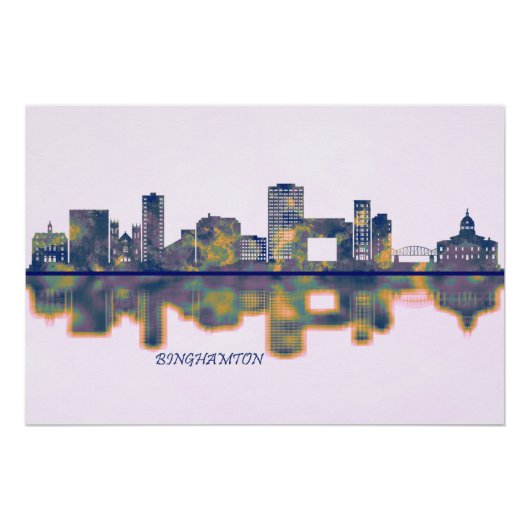 Binghamton Skyline Perfect Poster (Voorkant)