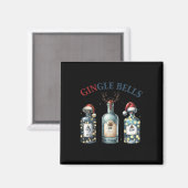 Bingle Bells Grappige Gin Gin Bellen Kerstboom Me Magneet (Voorkant / Achterkant)