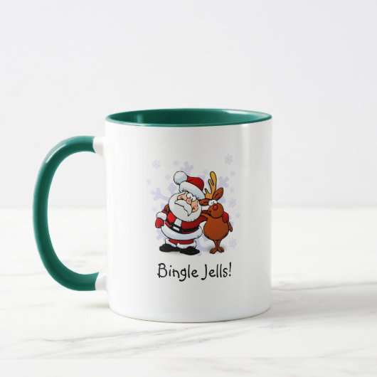 Bingle Jells Santa & Rudolph Holiday Coffee Mok (Links)