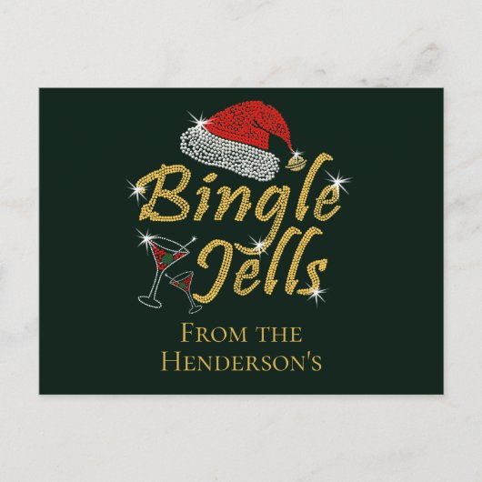 Bingle Jells Tipsy Kerstmis Briefkaart (Voorkant)