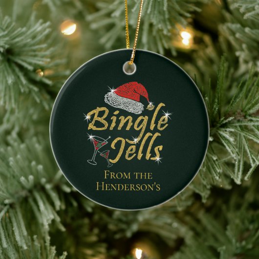 Bingle Jells Tipsy Kerstmis Keramisch Ornament (Boom)