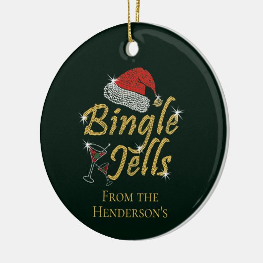 Bingle Jells Tipsy Kerstmis Keramisch Ornament (Links)