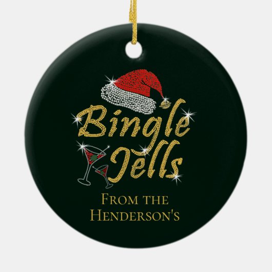 Bingle Jells Tipsy Kerstmis Keramisch Ornament (Achterkant)