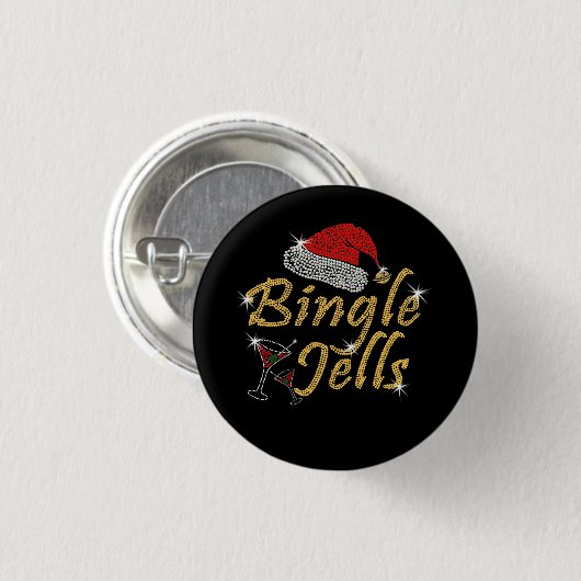 Bingle Jells Tipsy Kerstmis Ronde Button 3,2 Cm (Voorkant /achterkant)
