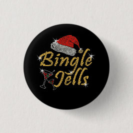 Bingle Jells Tipsy Kerstmis Ronde Button 3,2 Cm
